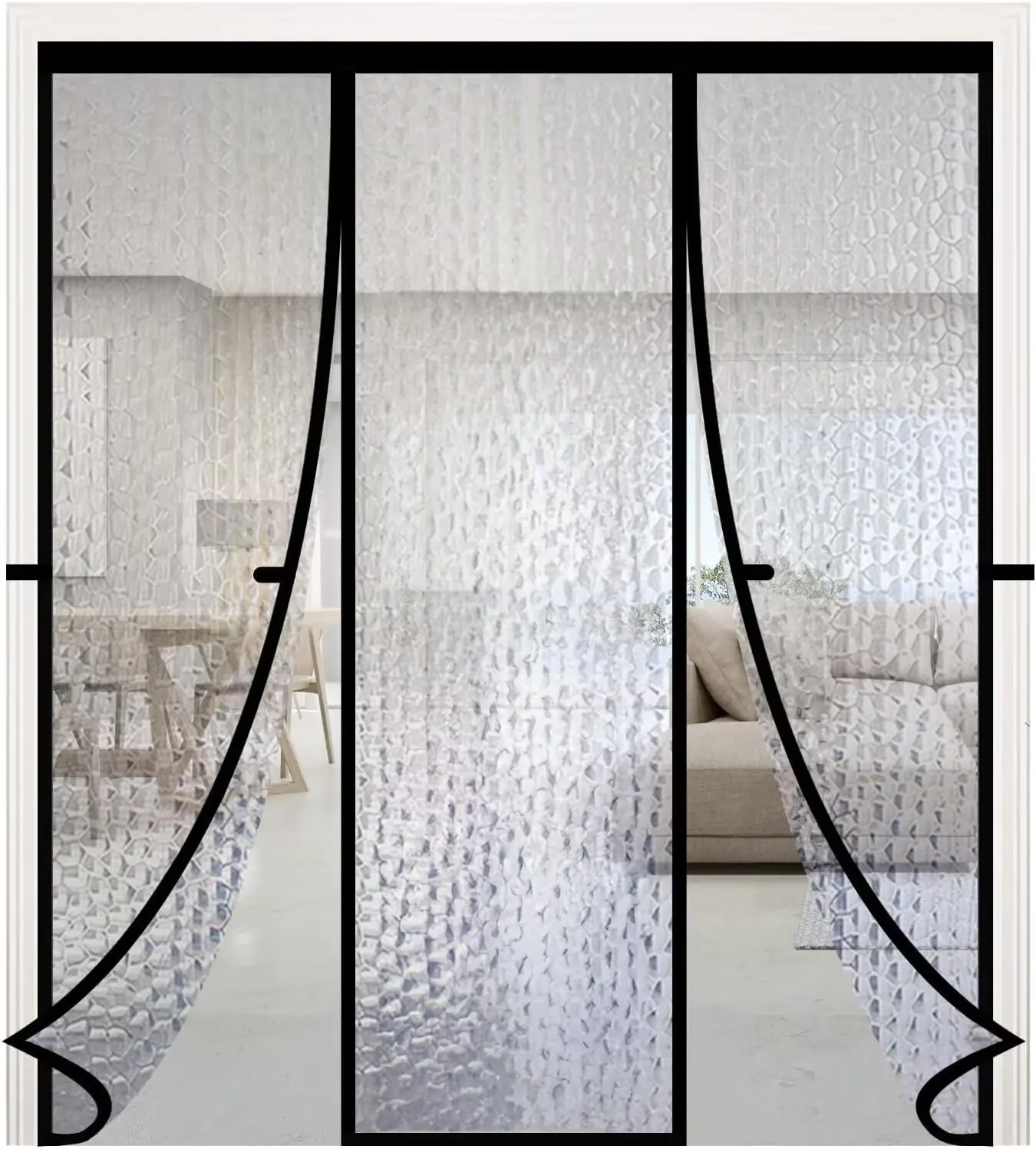 Magnetic Thermal Insulated Double Door Curtain,Waterproof EVA Doors Cover,Fit Doors Size 72