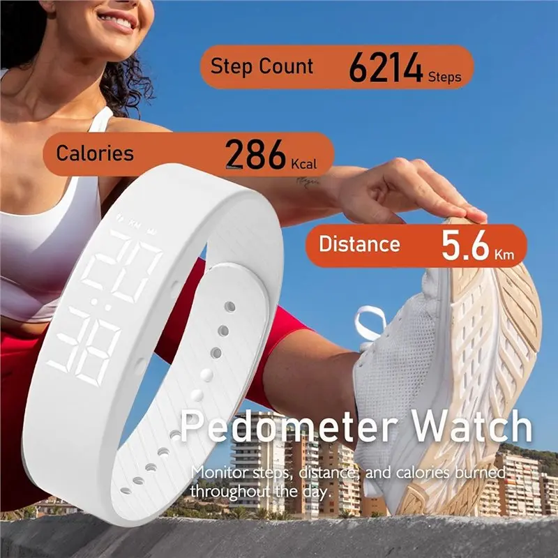 A13E-Calorie Step Counter Fitness Watch Waterproof Pedometer Vibrating Alarm Running Activity Tracker