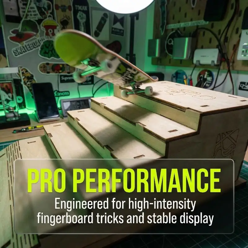 DIY Wooden Fingerboard Display Rack Assembly Puzzle Organizer Shelf for Children Desk Decoration and Storage