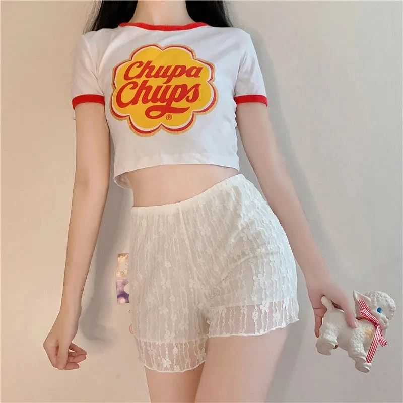 Lace Safety Pants Women Summer Anti-Light Loose Thin Base Layer Shorts Bottoming Tights Non-rolling Invisible Underwear