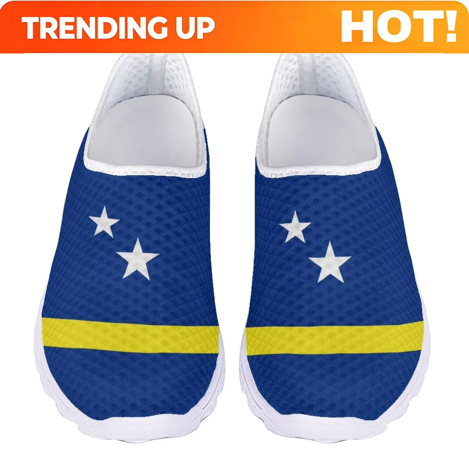 Custom Curacao Dominica Flag Print Woman Loafers Women Sneakers Slip On Flats Female Mesh Ladies Casual Shoes 2026