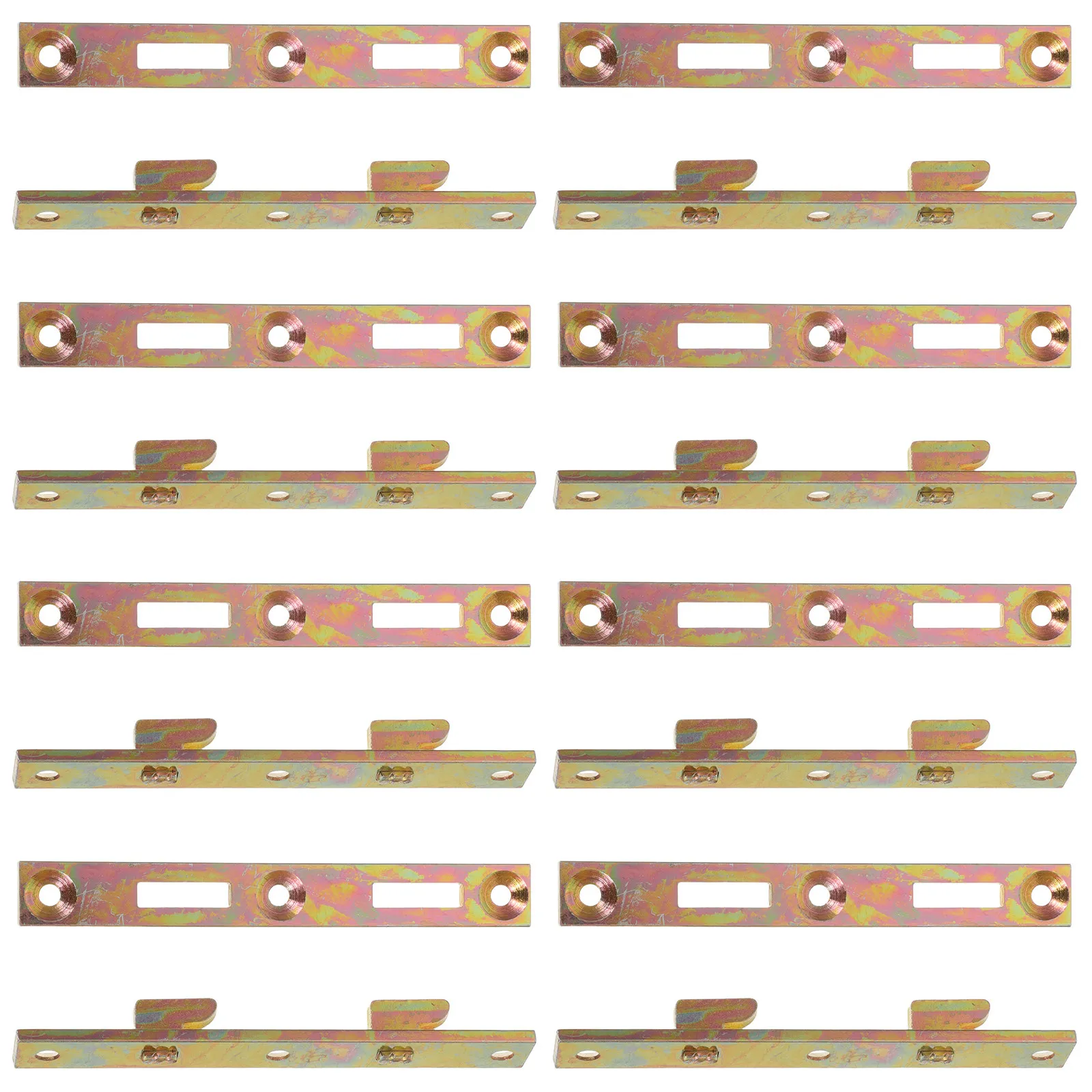 8Sets Bed Rail Bracket Set Heavy Duty Furniture Fixings for Bedroom Bed Frames Noise Reducing Mattress Stabilizer Hardware Kit