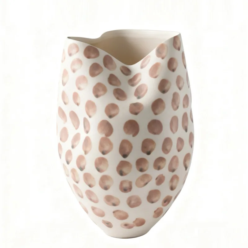 

Modern art polka dot ceramic vase flower arrangement ornament