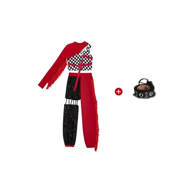 QQ 123 مجموعة شارع رائعة وسيم للأطفال فستان بناتي عصري لرقص الجاز الهيب هوب للأطفال Aut