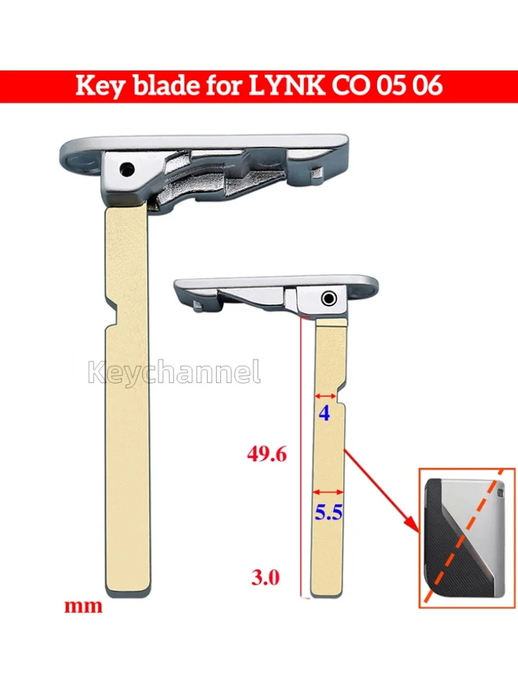 

Keychannel 2pcs HU101 Car Emergency Mechanical Key Blade Keyless Fob Blank for LYNK CO 01 02 03 05 06 09 Remote Key Blade