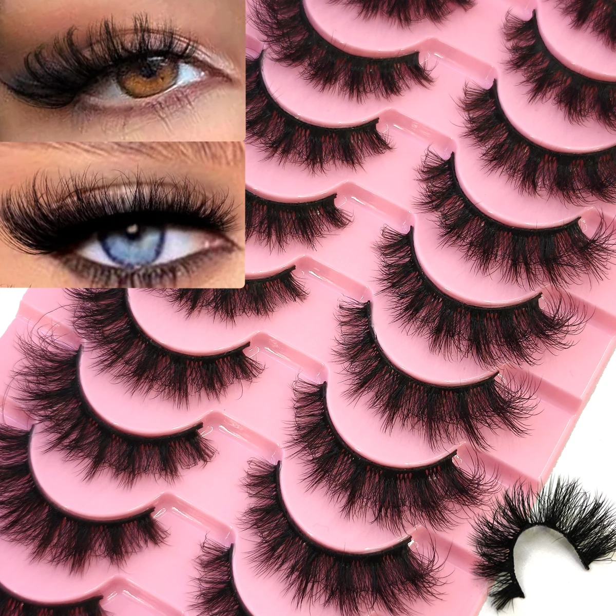 10 pares mix cílios vison fofo dramático cílios postiços naturais longos falso vison fino cílios falsos olhar como extensão xh01