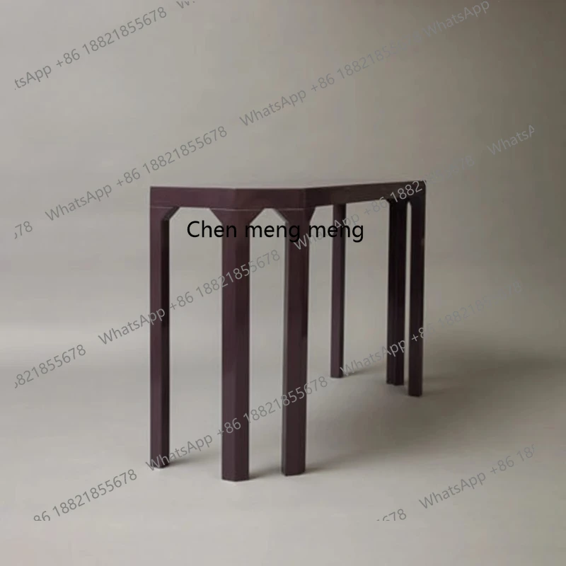 X Fiberglass Stylish Entryway Table with Storage Rack Integrated Wall-Mounted Desk Artistic Hallway Tea Table