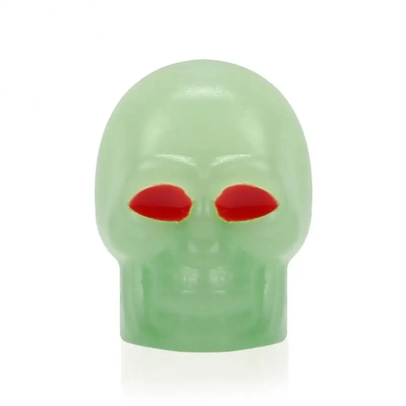 Skull Luminous Tire Valve Caps Wheel Spoke Tire Valve Skull Shape Light Motorcycle Bike Light Emitting Valves