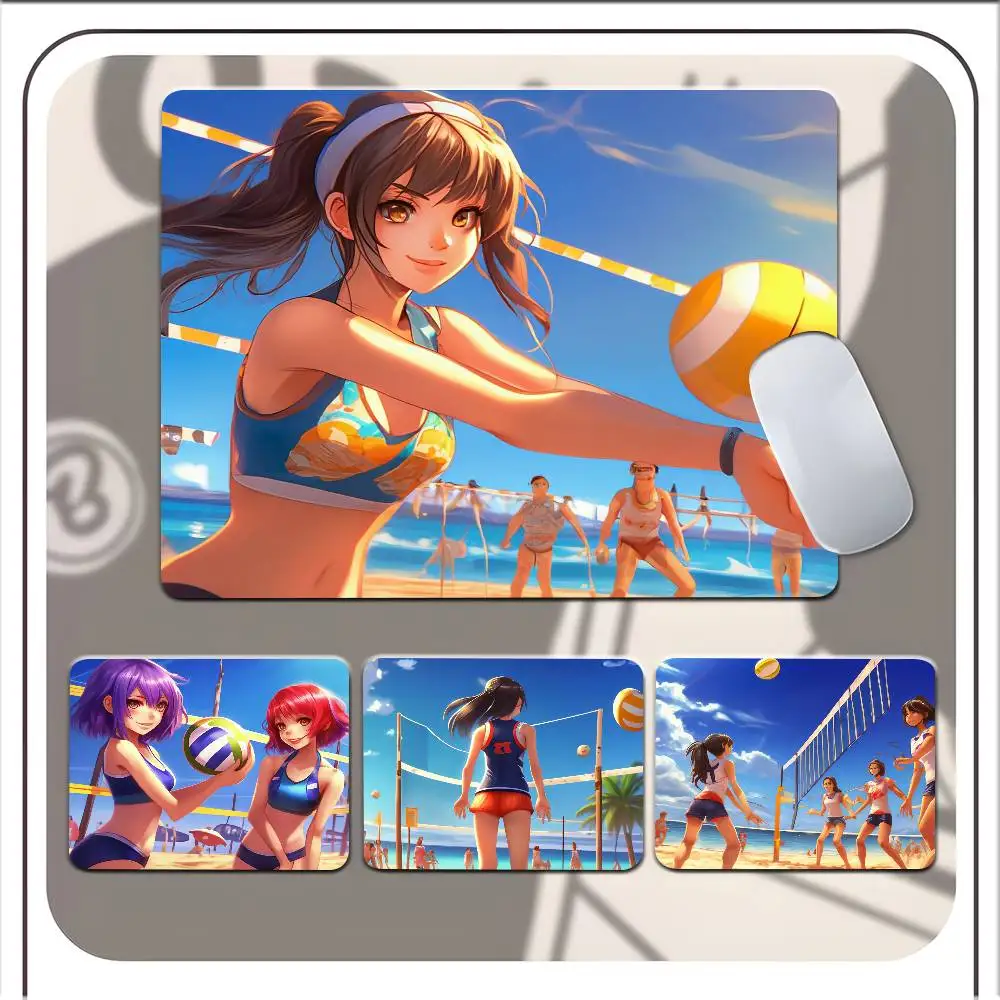 Anime Harukana Receive Beach Volleyball View Of Back Small Mousepad Keyboard Pad Laptop Cushion Non-slip Deskpad