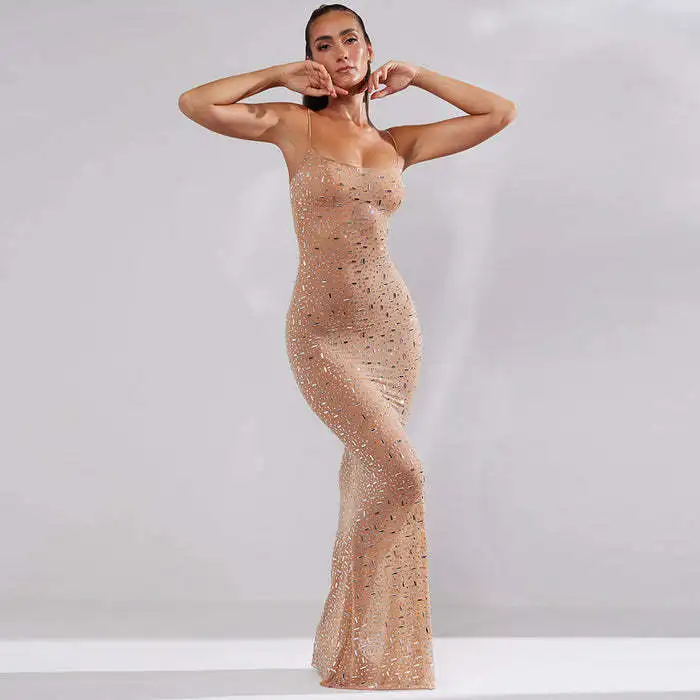 2025 moda feminina espumante sexy cinta sereia vestido longo vestidos de casamento de luxo 2025 vestido de verão robe feminino