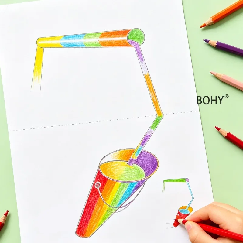A 3D Geometry Graffiti Drawing Album with 16 Pages Adults Relieve Stress At Home To Pass The Time Stimulates Spatial Imagination