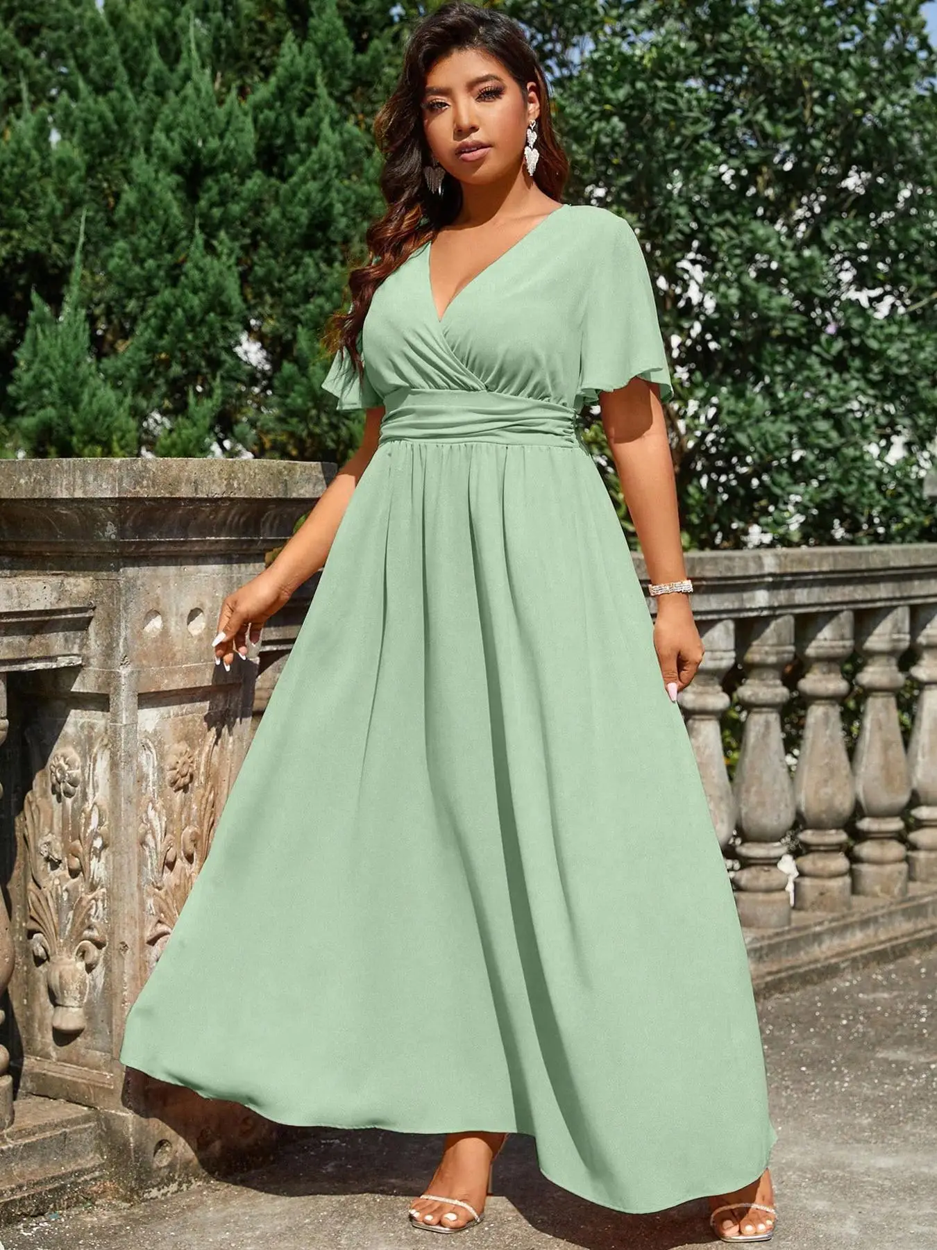 

Plus Size Dress for All Seasons, Casual Woven Fashion Dress with Fitted Style, Moderate Thickness and Fabric