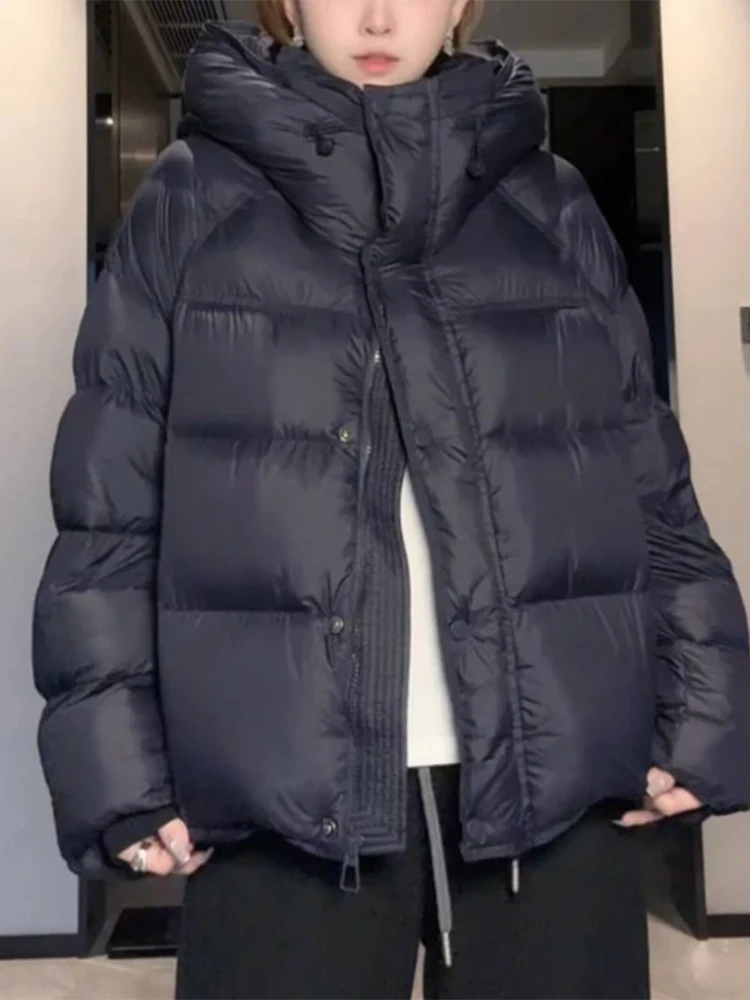 

Faionable Thiened Winter Cotton Jaet Women's 2025 New Sle Loose Ladies Cotton Coat with Hood Korean Version Commute