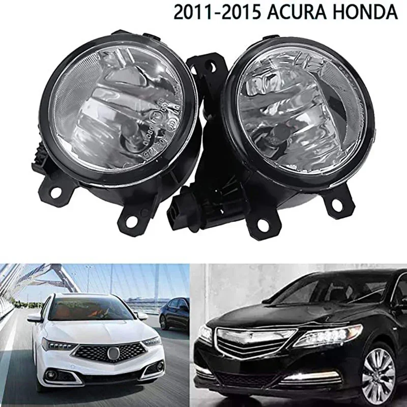 Pair Left&Right Fog Lamp Assembly For Honda Crosstour CR-V PILOT Acura ILX RDX TL TSX 2010-2015 Front Bumper Anti Fog Light