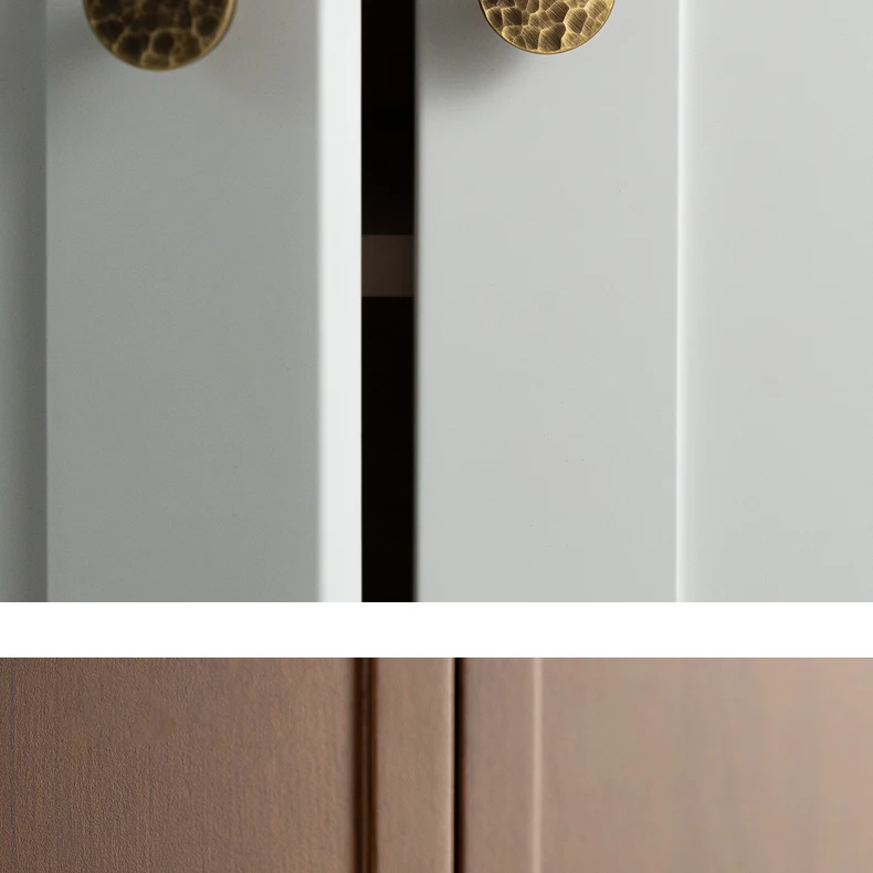 Hammered brass cabinet knob in antique brushed finish — product image 13