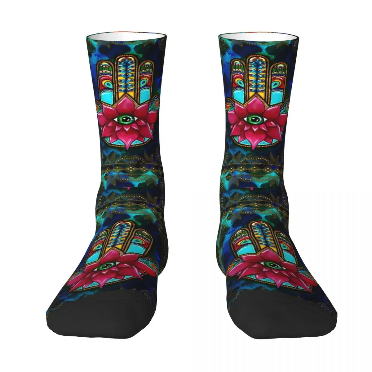 Funny Men's Socks Hamsa Vintage Street Style Casual Crew Sock Gift Pattern Printed