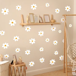 Pegatinas de pared de flores de Margarita blanca para habitación de niños, sala de estar, arte artesanal, decoración del hogar para guardería de bebé, pegatina de ventana de PVC