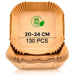 30-200 Pcs Hot Air Fryer Paper Liners for Cosori 5'5/6β4 L 20cm 23cm XXL Large Square Disposable Airfryer Oven Baking Paper Tray