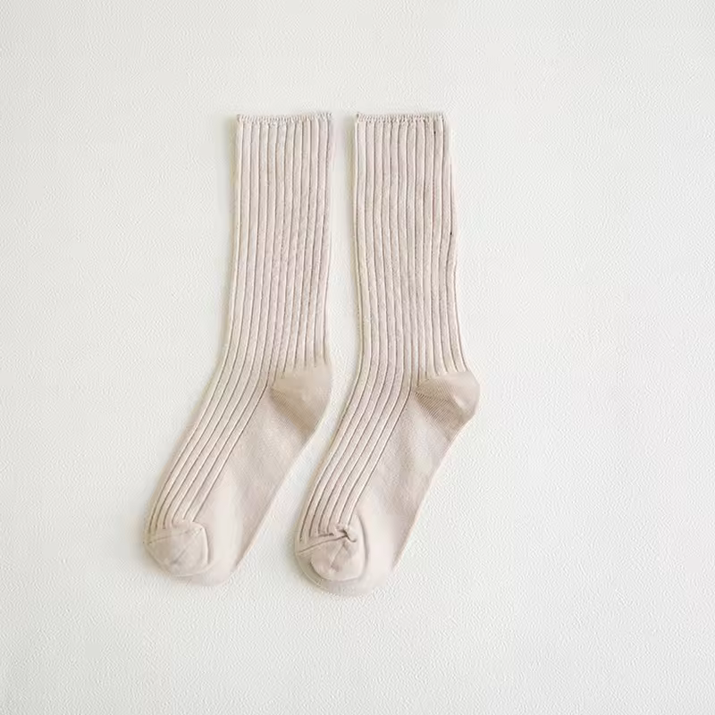 1 Pair Retro Women Cotton Loose Socks Autumn Winter Knitting Solid Color Long Black Korean Japanese Student Girls Stockings - Image 10