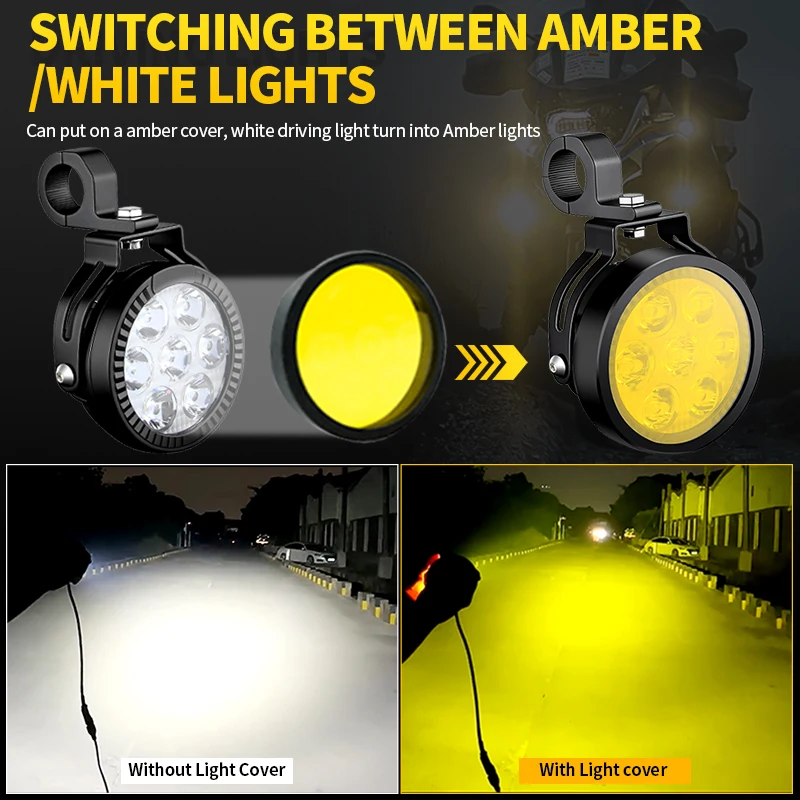 1 Juego de faros LED universales para motocicletas, luces antiniebla, focos para Yamaha FZ8/FZ09/FZ10/FZ16/FZ16 150/FZ25/FZ600/FZR600/FZR600R