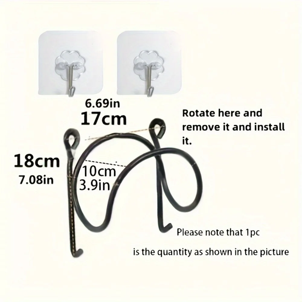 2-Piece Wrought Iron Towel Rack Wall-Mounted Hook Design Bathroom Kitc Decor Easy Install Space-Saving Elegant Home Accessory