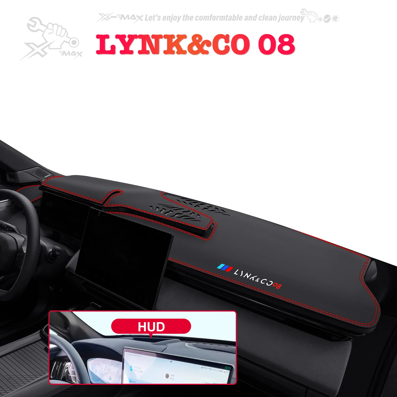 

Коврик для приборной панели автомобиля с левым рулем для LYNK & CO 08 2023-2024 Φ, центральный коврик для приборной панели, защита от солнца