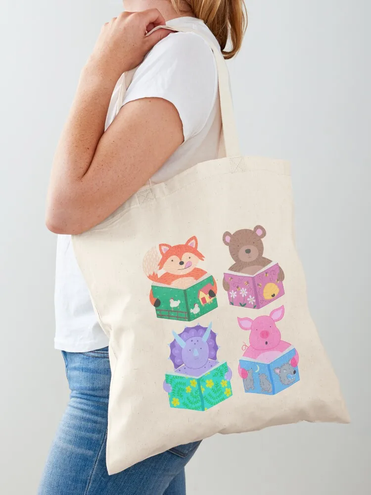 

Animals with books Parts 1-4 Tote Bag hand bag Women's bags tote bag men's Women's shopper