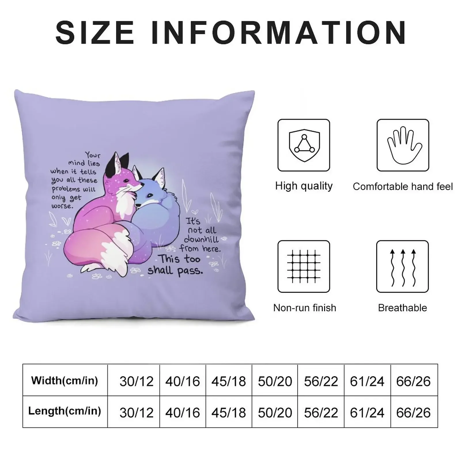 It's Not All Downhill From Here Cuddly Kitsune Foxes Throw Pillow New year Sofas Covers pillow