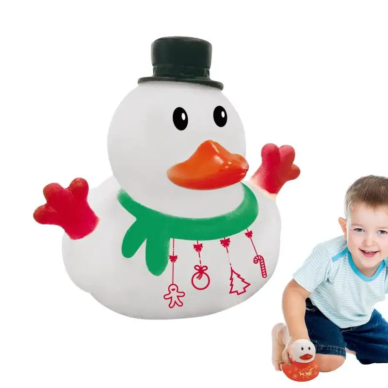 

Baby Christmas Ducks Toys Kids Shower Bath Toy Float Squeaky Sound Duck Funny Swimming Water Play Game Gift For Children