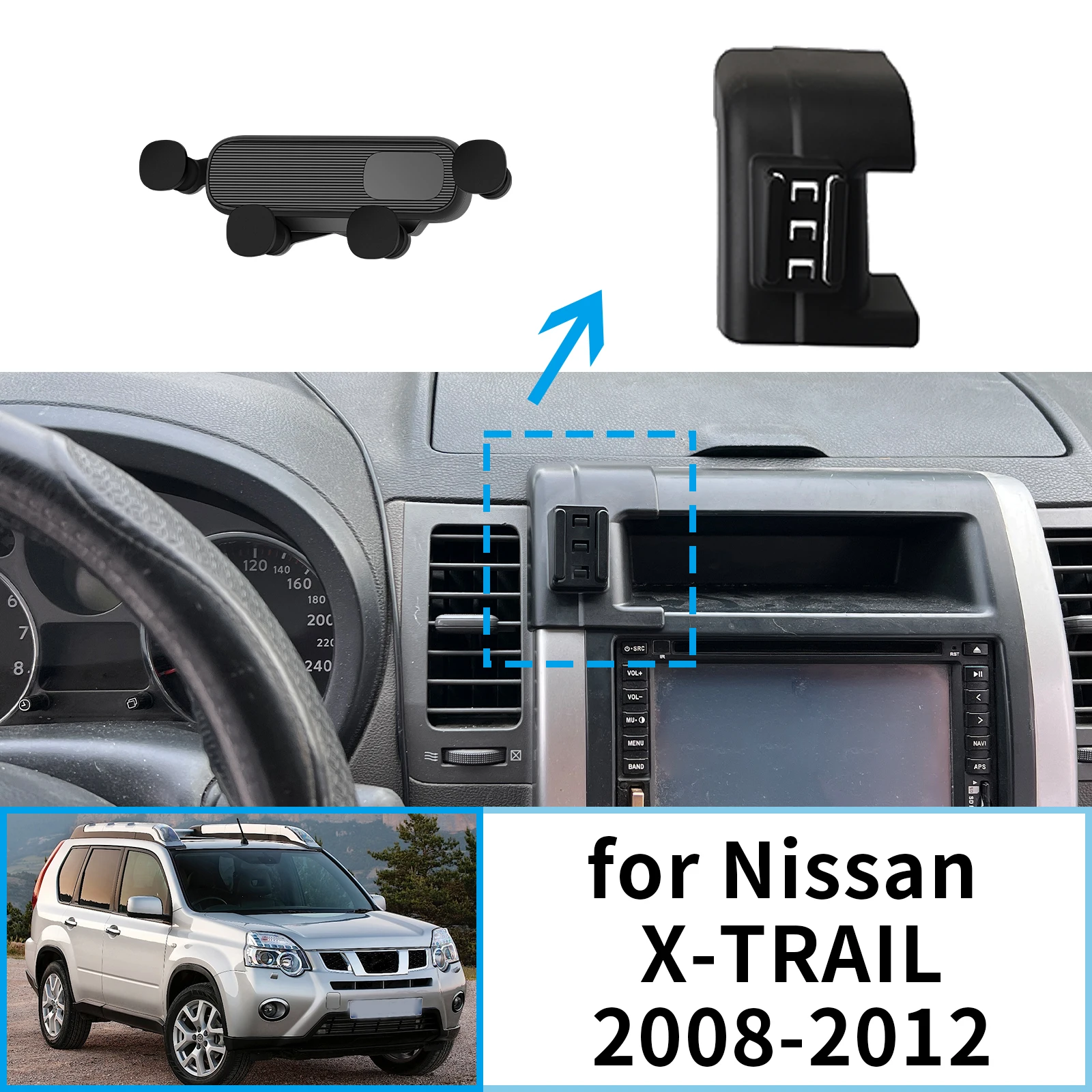 

for Nissan X-TRAIL T31 2008 2009 2010 2011 2012 GPS Bracket Navigation Stand Auto Accessories Car Mobile Phone Holder