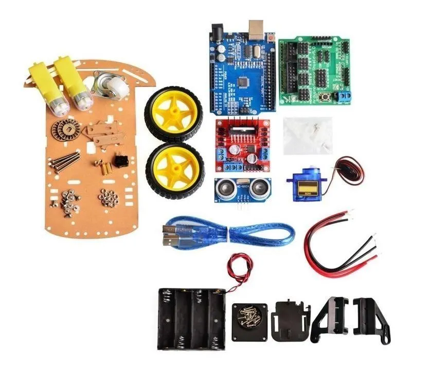 

Avoidance Tracking Motor Smart Robot Car Chassis Kit Speed Encoder Battery Box 2WD Ultrasonic Module For Arduino Kit