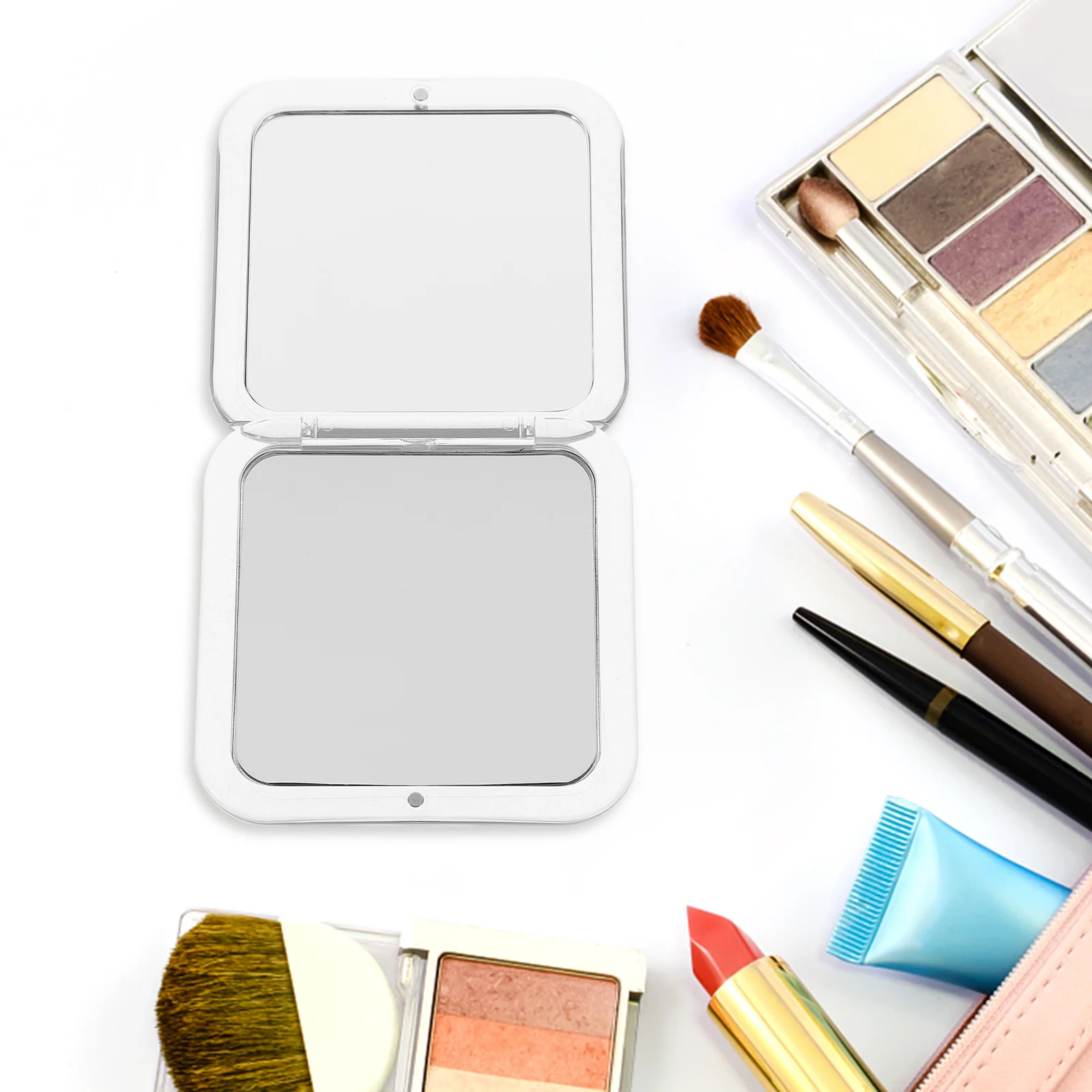 Opvouwbare zakspiegel Mini Vierkant Compact 7X Vergroting Make-upspiegel Dubbelzijdig Perfect voor portemonnee Bruidsmeisjes Geschenken