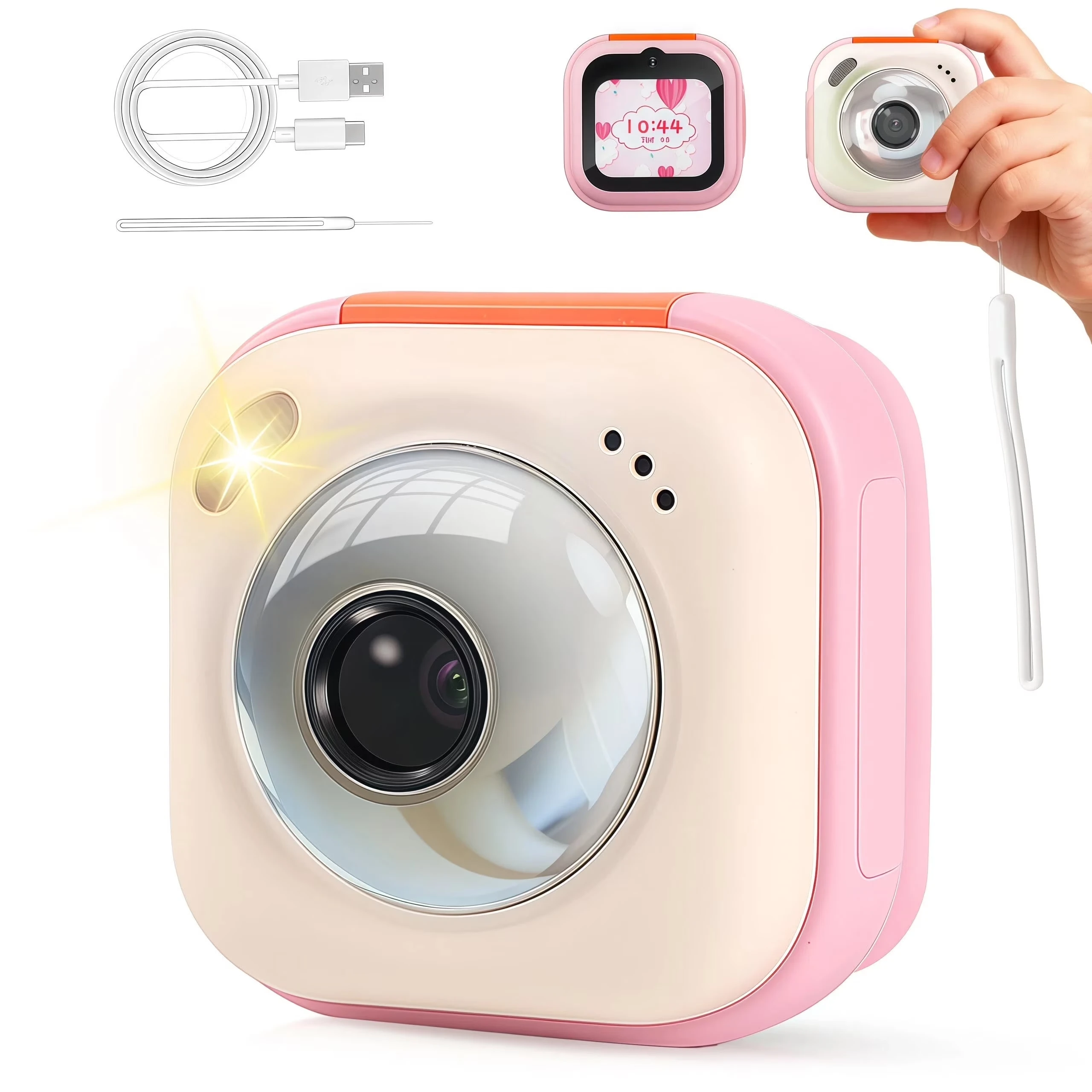 

Детская цифровая камера с мгновенной печатью для детей, термопринтер, камера для мгновенной фотопечати, видеокамера-игрушка