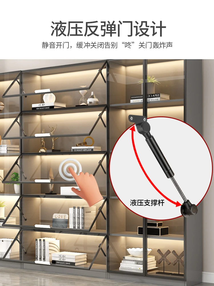 Study custom bookcase combination household living room integrated whole wall to top light luxury high-end display bookshelf wit
