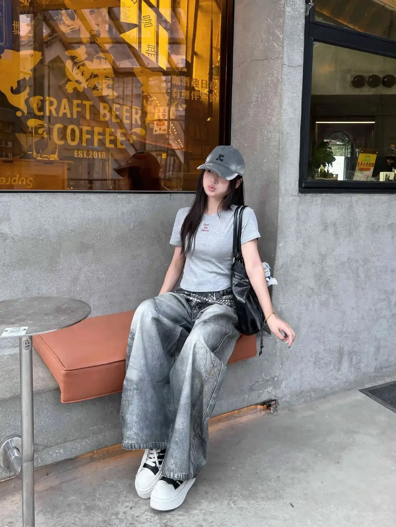 Jean imprimé taille haute rétro américain pour femmes, Hip Hop décontracté Baggy Y2K, pantalon en Denim à jambes larges, Streetwear Grunge, automne 2025