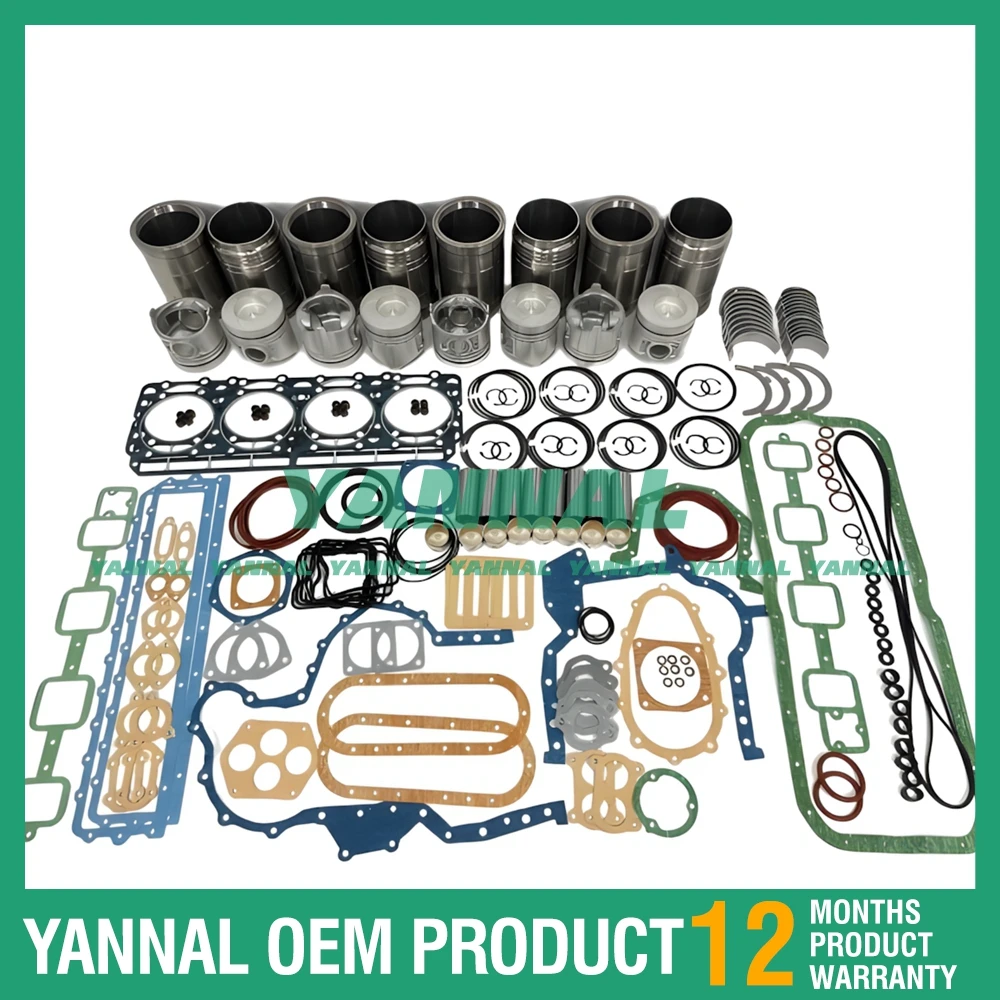 Excellent quality Cylinder Liner Kit With Gasket Set Bearing For Nissan RF8 Engine Spare Parts