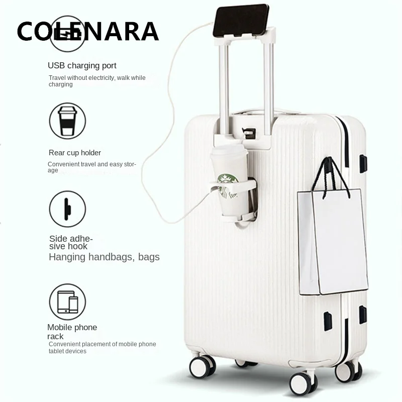 Colenara Multifunctionele Bagage Usb Opladen Boarding Case 24 "26 Inch Pc Trolley Case 20" Boarding Case Cabine Koffer