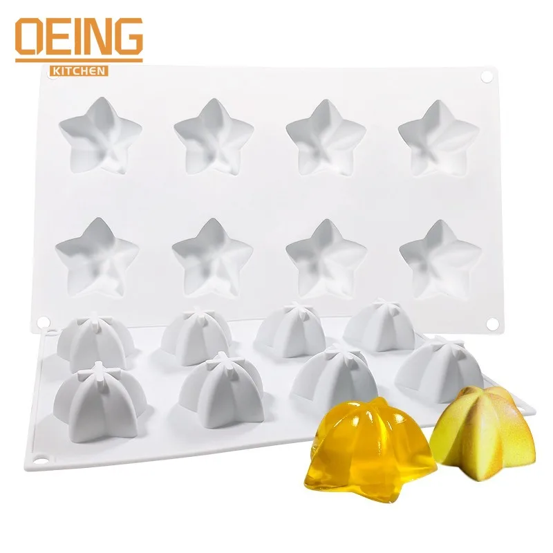 

Pentagonal Star Shaped Creative Cake Silicone Mold Baking Homemade Cakes Mousse Chocolate Pudding Soft Candy Kitchen Oven Molds