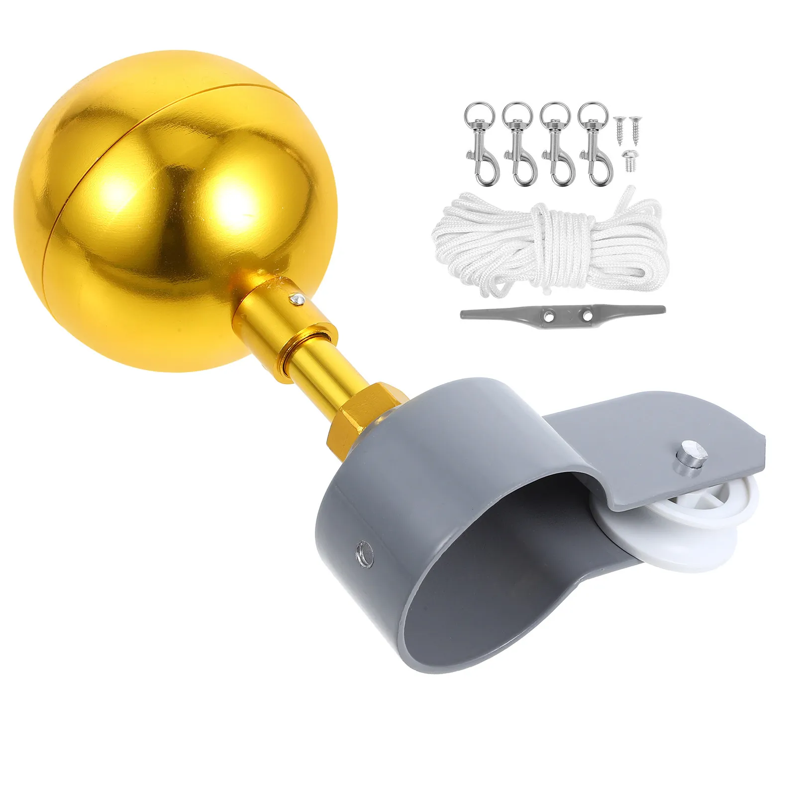 1Set Flagpole Cap Pulley Truck Heavy Duty Metal Flag Pole Topper for Outdoor Use Halloween Christmas Wedding Anniversary