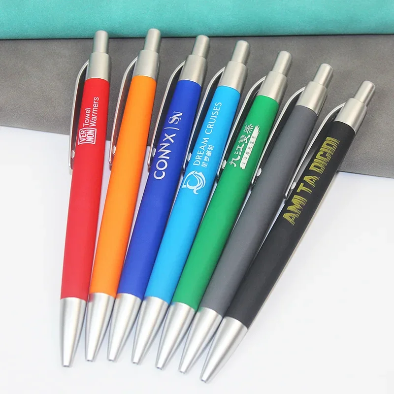 100pcs/lot Ballpoint Pens Office Birthday Gifts Engraved Name Private Laser Customized Logo Pen Advertising Pen Hotel Pen Custom