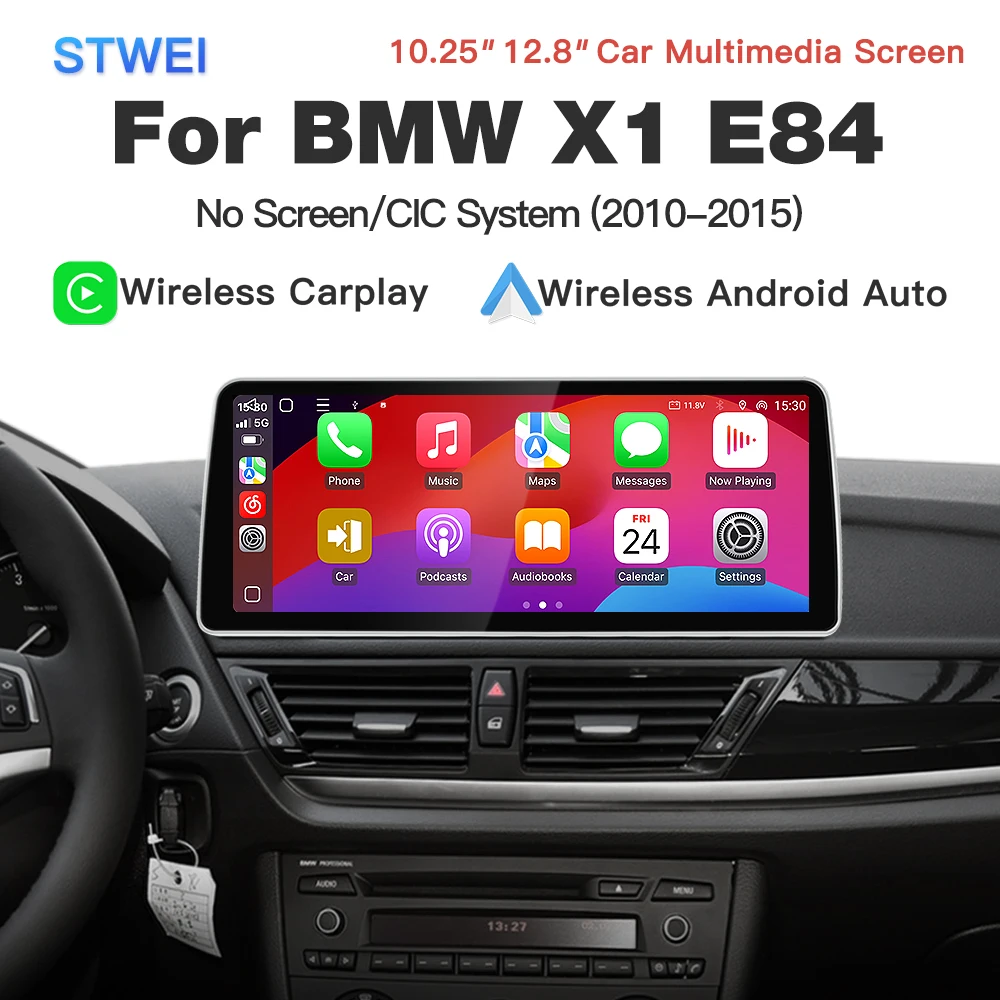 stwei 2026 Android16 Snapdragon665 10.25 12.8inch Slim Screen For BMW X1 E84 CIC Wireless CarPlay Auto Car Video Players