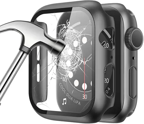 Imagen 2 del producto Cristal templado y funda para Apple Watch 8, Protector de pantalla para iWatch serie 7, 6, 5, 3, se, 9, 41mm, 45mm, 44mm, 40mm, 42mm, 38mm