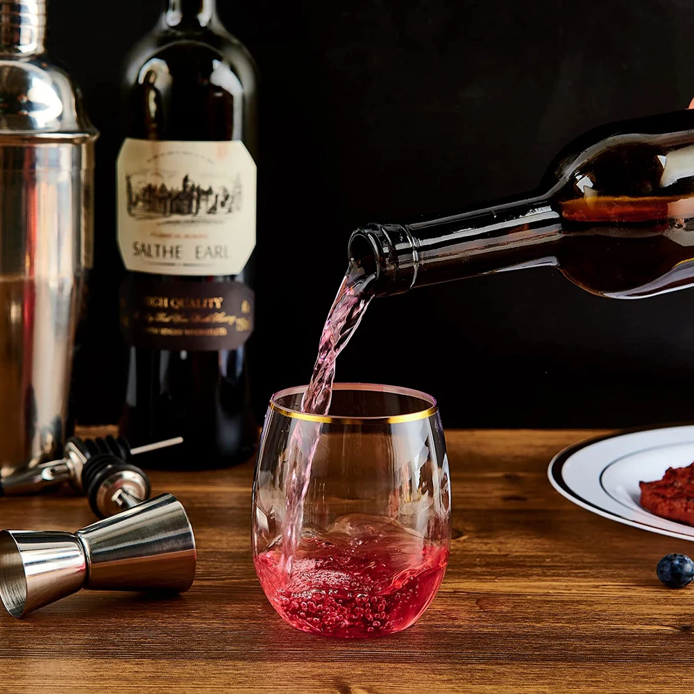 

10/40 шт., одноразовые прозрачные стеклянные стаканы для шампанского