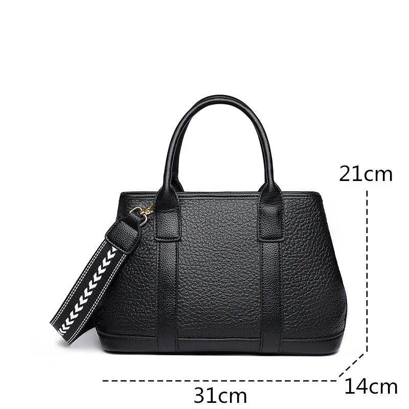 Women Tote 100% Genuine Leather High Quality Cow Leather Designer Large Capacity Handbag Female Fashion Shoulder Crossbody Bag