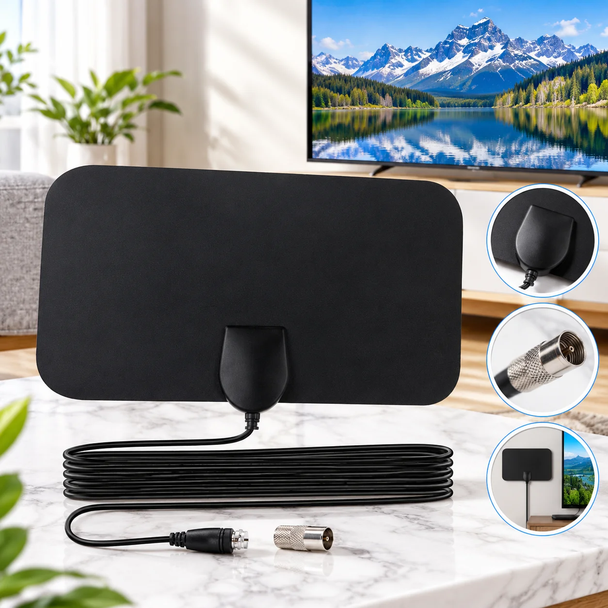 TV Antenna Smart Digital HDTV 4K 1080P Signal Amplifier Enhancement Long Range Digital Signal HD TV Aerial DVB-T2