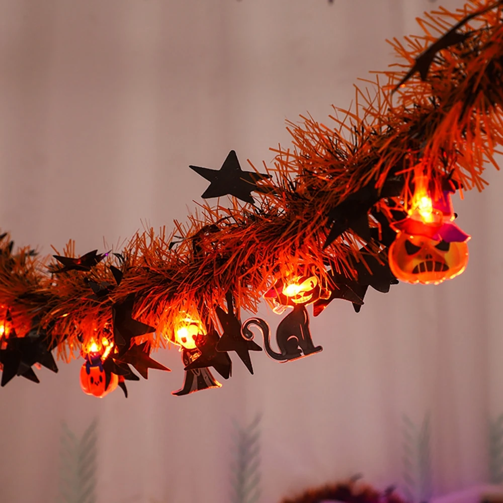 

For Halloween decorations pumpkin ghost glow top lights string pendant props party scene atmosphere layout