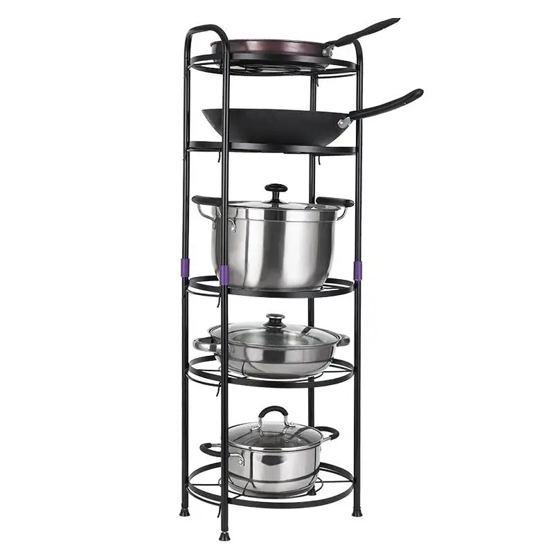 Multi-functional kitchen, corner pot rack, shelf, floor-to-ceiling, multi-layer storage pot shelf, household shelf, wok, shelf