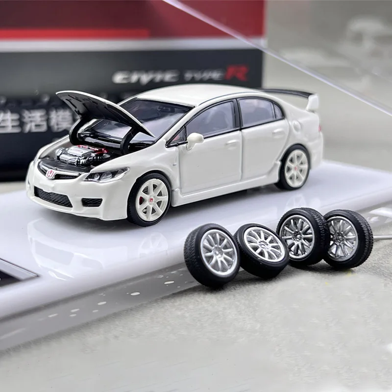 Diecast Originele Schaal 1:64 Civic Type R FD2 Simulatie Legering Model Auto Ornament Statische Display Collectible Toy Gift Souvenir