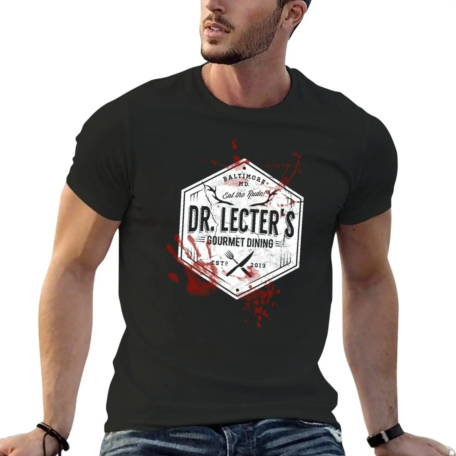 Dr Lecter's Gourmet Dining - White Version T-Shirt shirts graphic tee blacks oversized t shirt mens graphic t-shirts funny