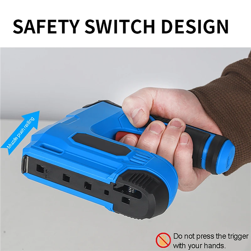 Imagem -05 - Arma de Grampo Elétrico Grampeador Construção Prego Tacker Carregamento Usb Arma de Prego Reta Elétrica sem Fio para Madeira Ferramenta Elétrica